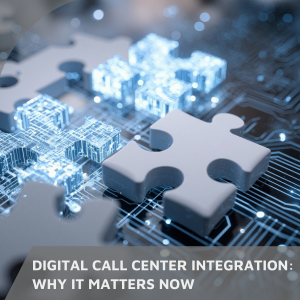 digital call center integration showing unified customer communication journey